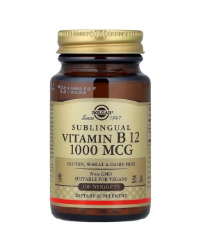 Solgar, витамин B12, сублингвальные таблетки, 1000 мкг, 100 таблеток Solgar, витамин B12, сублингвальные таблетки, 1000 мкг, 100 таблеток